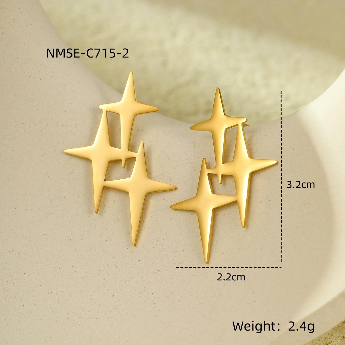 GEMCHIC Women s Cross Star Stainless Steel Earrings Fashion Gold Hoop Earrings for Women