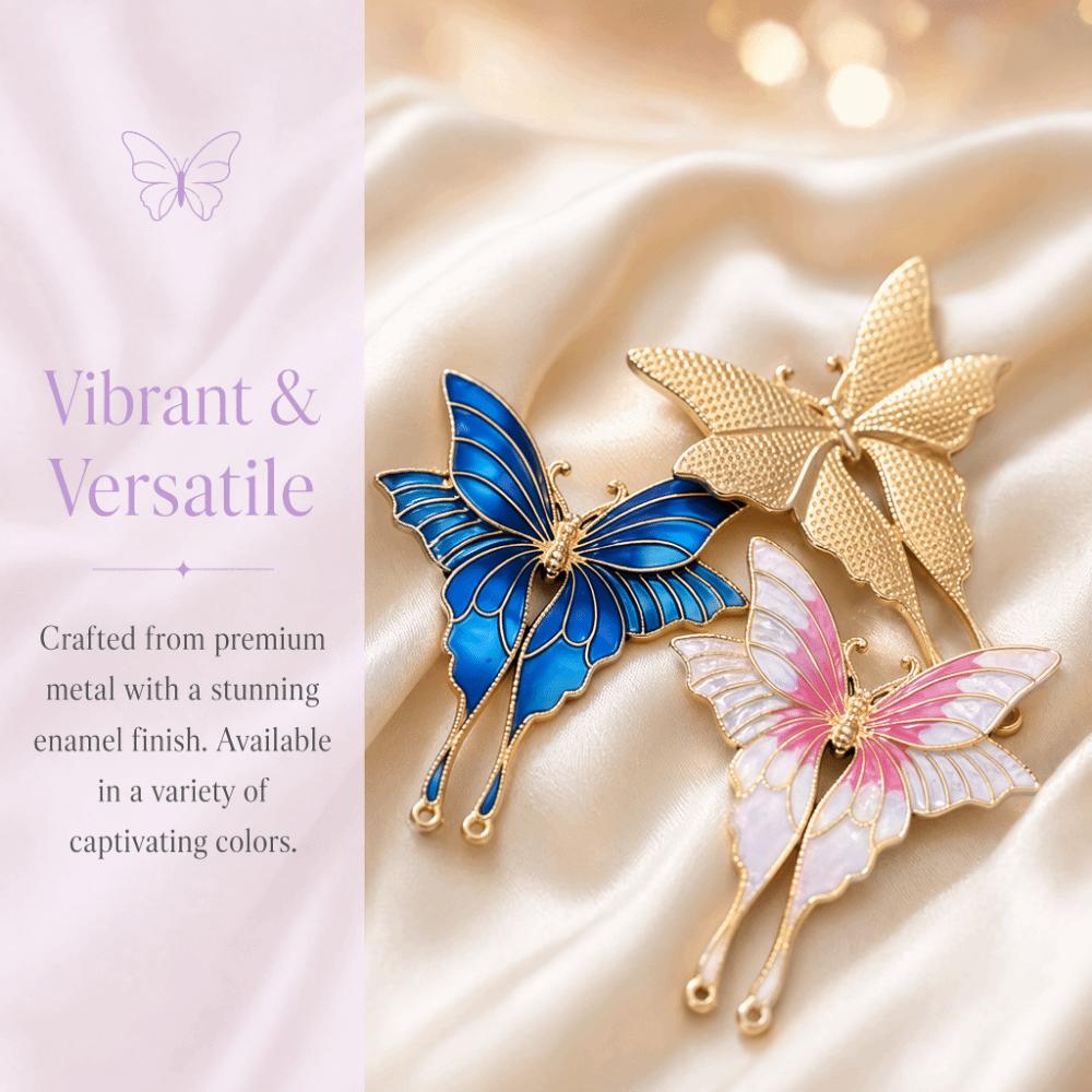 Alloy Material Butterfly Clothing Accessories Butterfly Brooch Pendant Handmade Accessories