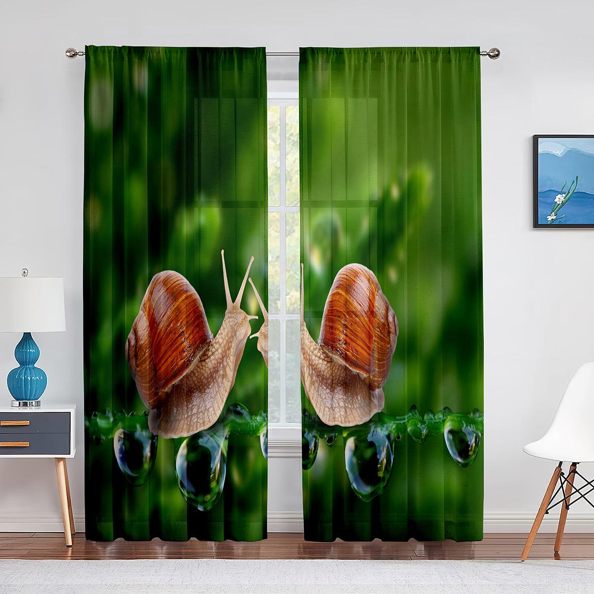 Прозрачная вуаль с милыми улитками и красными грибами — фото 10