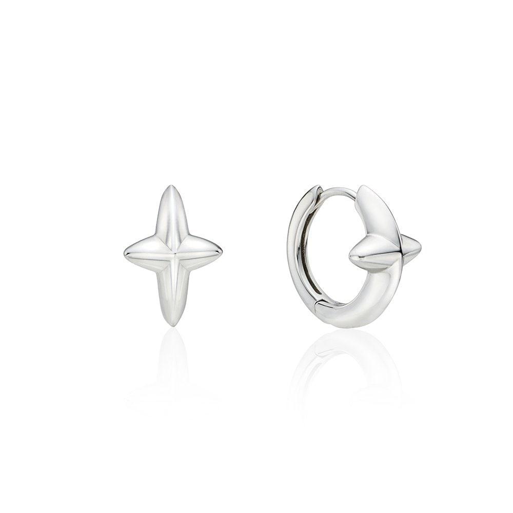 Nova Silver (W) One-Touch Earrings Hl1E52114W9Xxx
