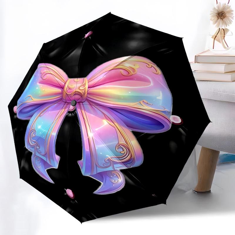 

1pc Bowtie, Ribbon Automatic Open/Close Umbrella - Compact Travel Umbrella, Gift for Birthdayyy251208137
