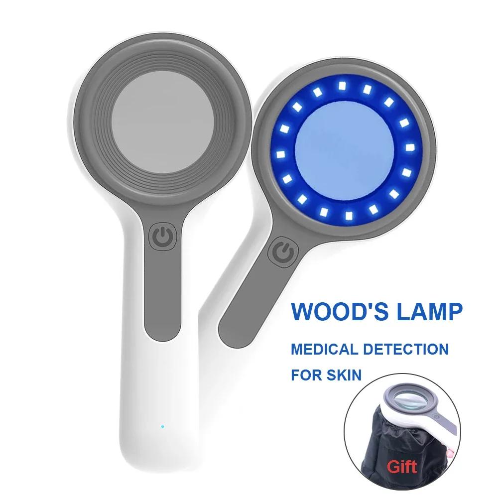 

Портативный анализатор кожи Woods Lamp с УФ-увеличением для красоты лица, анализ кожи Wood Lamp Light, обнаружение личной гигиены