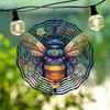 Metal Wind Spinner Outdoor Decor with Colorful Bees Flowers 360 Rotating Hook for Garden Yard Balcony Halloween Christmas Thanksgiving