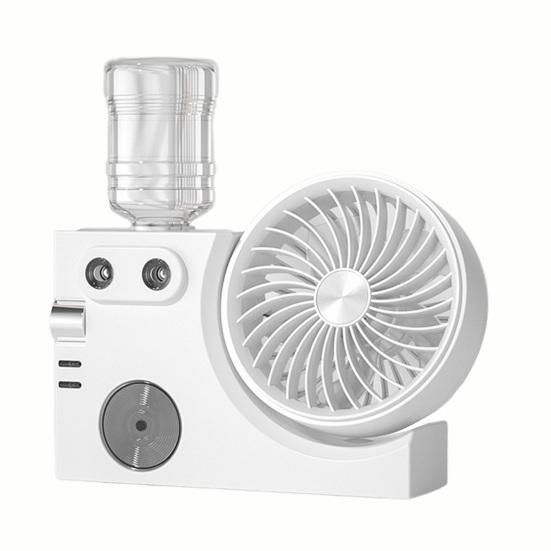 Portable Mist Table Fan Ultra-Quiet Operation Desk Fan with Cooling Mist Spray USB Rechargeable Desk Fan for Office Home Travel Bedroom