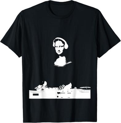 Mona Lisa DJ Sanatı - Komik EDM Tekno Rave Müzik Tişörtü