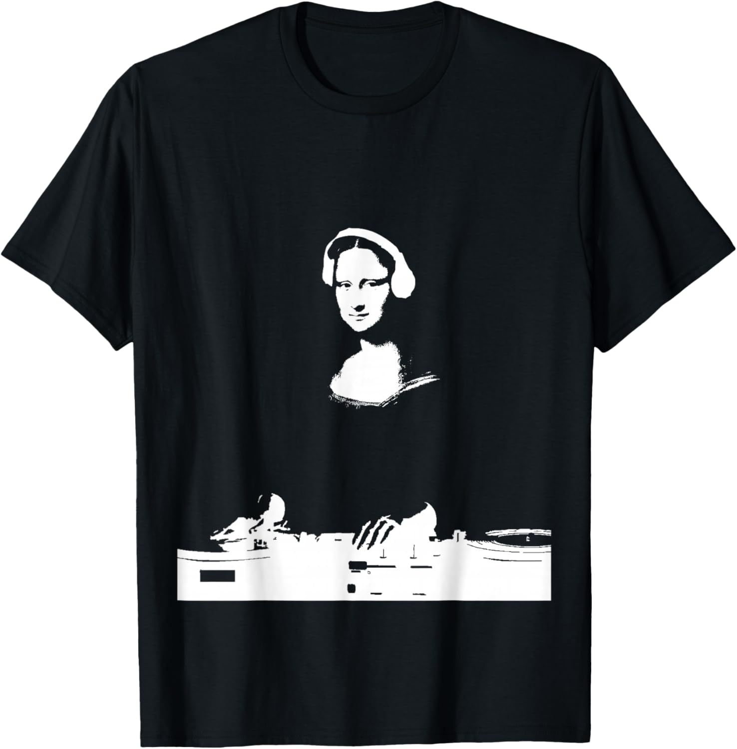 Mona Lisa DJ Art - Funny EDM Techno Rave Music T-Shirt S
