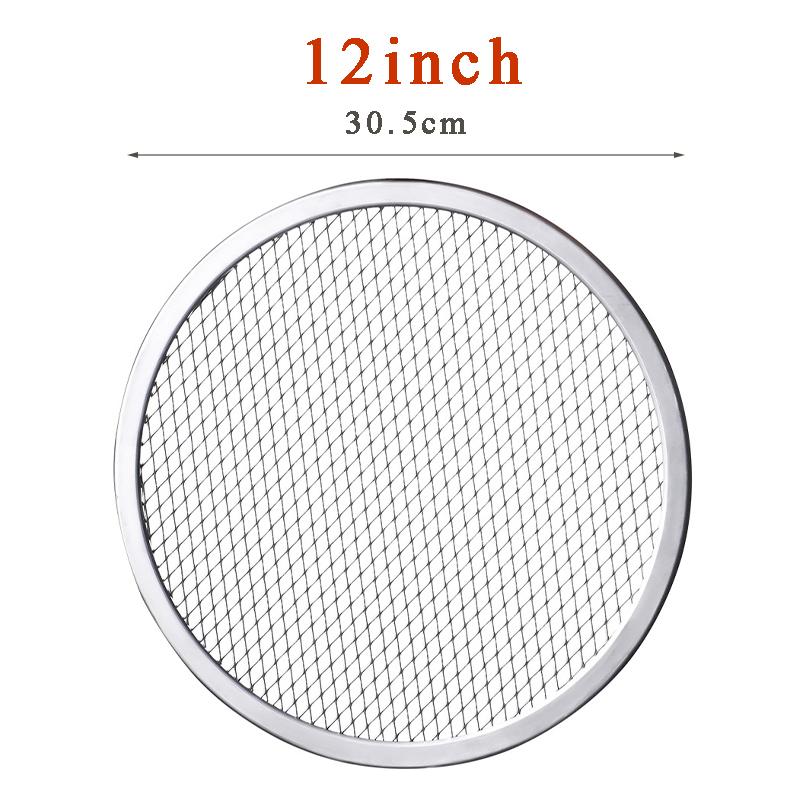 Aluminum Pizza Pan 6/8/10/12/14inch Pizza Baking Screen Mesh Pizza Tray with Hole for Oven Bakeware Outdoor Barbecue Mat