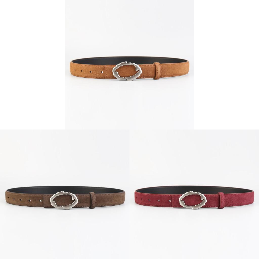 Classic Leather Belt For Women With Alloy Buckle For Casual And Office Wear