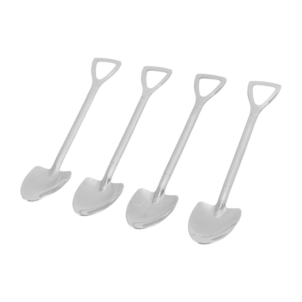 Stainless Steel Cute Shovel Spoon Innovative Food Grade Material Reusable Sugar Dessert Cake Spoon for Home Cafe
