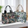 Sac à déjeuner portable style peinture à l'huile florale grande capacité sac à main littéraire sac pour sortir sac de maman