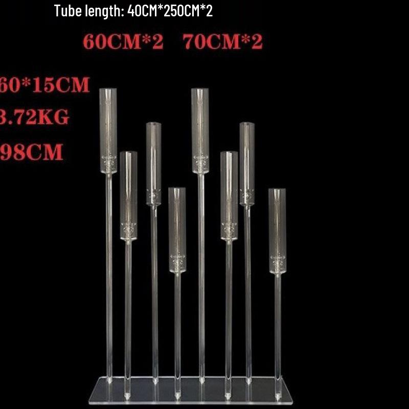 Transparent Acrylic Step-Up Candelabra for Wedding Aisle Props