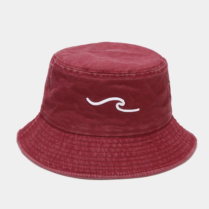 

3D Волны Вышитые Ретро Панама Унисекс Открытый Простой Уличный Стиль Лето Повседневный Солнцезащитная Шляпа 56-58cm красный