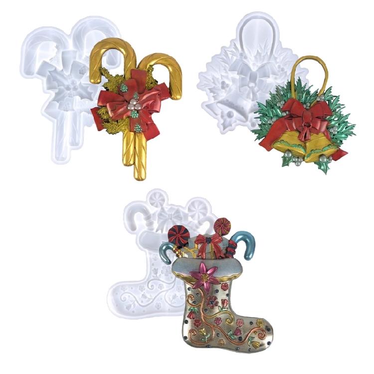 Christmas Pendant Silicone Resin Mold for Tree Home Decorations Jewelry Making
