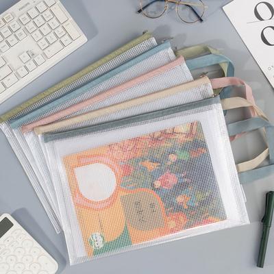 Bolsa de Malla con Cremallera Tamaño A4 Carta Bolsa de Archivo de Plástico Transparente Impermeable Carpeta con Cremallera Bolsa de Almacenamiento de Documentos para Viajes Escuela Suministros de Oficina