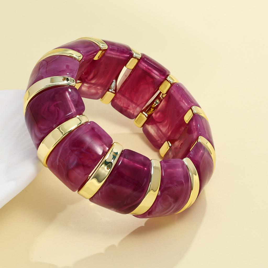 Exaggeration Punk Thick Wide Acrylic Elastic Rope Bracelet Retro Fashion Boho Bracelet Temperament Jewelry for Women