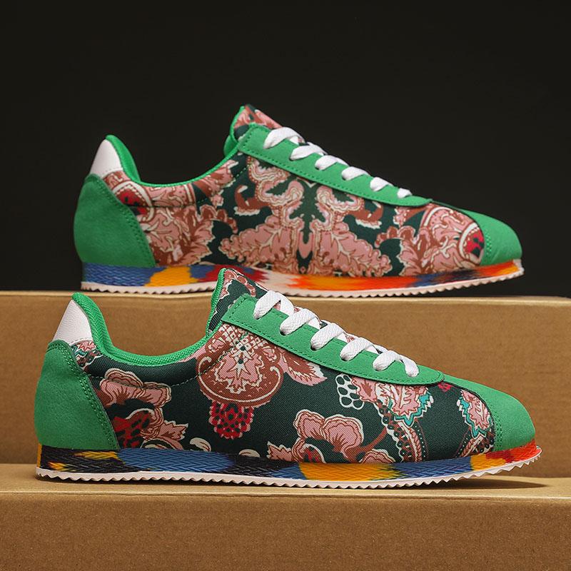 

Мода PARZIVAL Обувь для мужчин Принты Дизайнерская парусиновая мужская обувь Кроссовки Forrest Gump Кроссовки для тенниса Мужские повседневные кроссовки Zapatos Hombre 40 зелёный