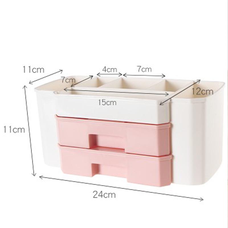 Influencer Cosmetics Dustproof Storage Box - Women's Desktop Drawer Organizer for Skincare and Dressing Table.