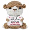 Creative Funny Handmade Crochet Emotional Support Dolls with Positive Energy Card Desktop Ornament Home Decor for Friend Gifts