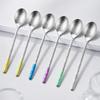 Pure Titanium Korean Style Spoons Unique Crystal Texture Colorful Handles Perfect For Home Dining Outdoor Camping Picnic Use