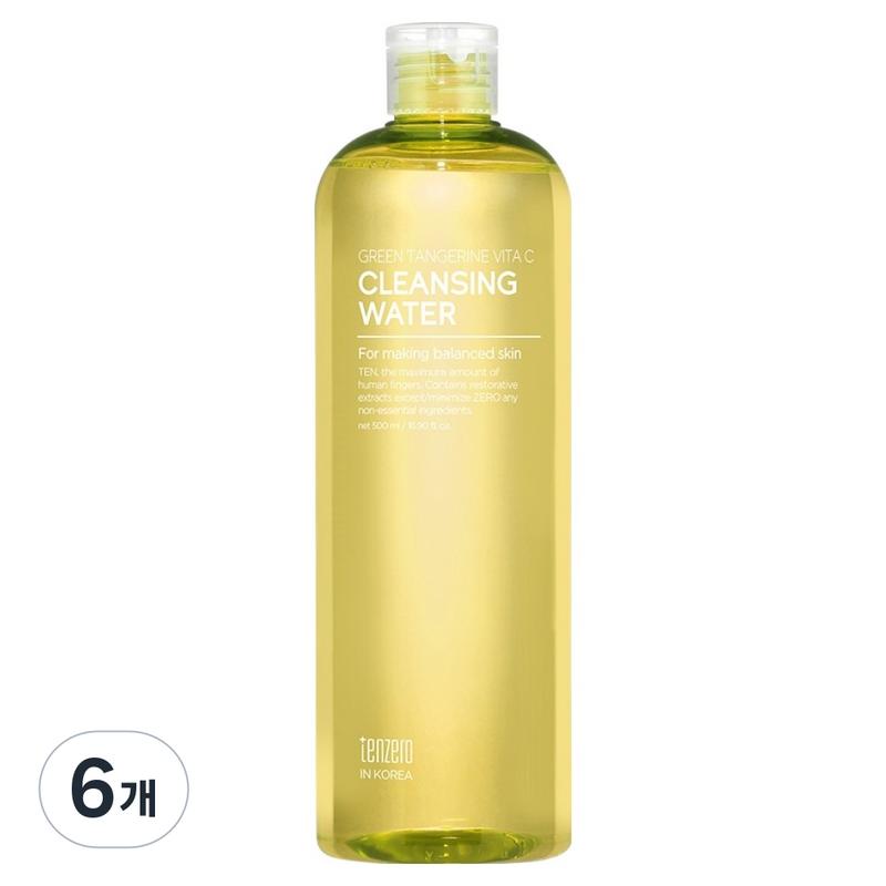 TENZERO Green Tangerine Vita C Cleansing Water, 500ml, 6 pcs