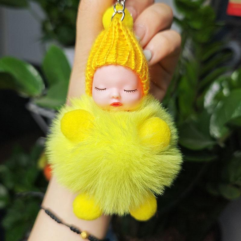 Internet Celebrity Imitation Rabbit Fur Sleepy Doll Keychain – Cute Bag Decoration & Gift Ornaments