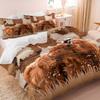 Set Copripiumino con Stampa Mucca delle Highlands 2/3 Pezzi (1 Copripiumino & 1 Federa) Set Biancheria da Letto in Stile Rustico per Arredo Camera da Letto