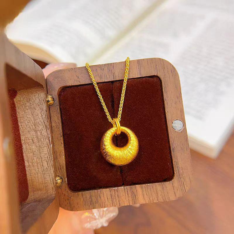 

Chinese Style Gold Nugget Peace Buckle Pendant Necklace Pendant Only (no chain)