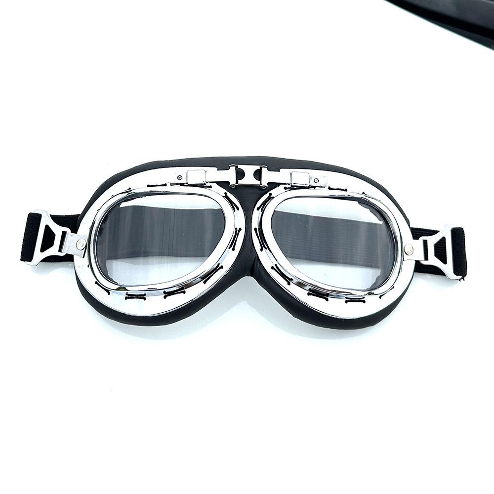 Harley retro silver-framed goggles, motorcycle windproof eyewear, helmet goggles, rider protective eyewear
