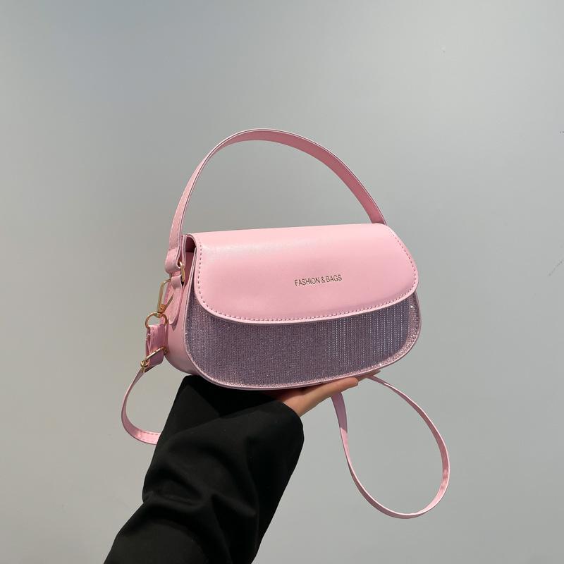 

High value women s bag spring and summer new temperament casual versatile commuting high texture shoulder messenger women s bag розовый