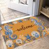 1pc, 2D Flat Printing, Seahorse Starfish Shell Welcome Door Mat, Non-Slip Machine Washable Easy Clean Polyester Carpet, Suitable for Home And Outdoor