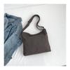 Canvas Bag Women Shoulder Crossbody Bag Letter Print Cloth Bag College Student Class Tutoring Artistic Minimalist Large Capacity