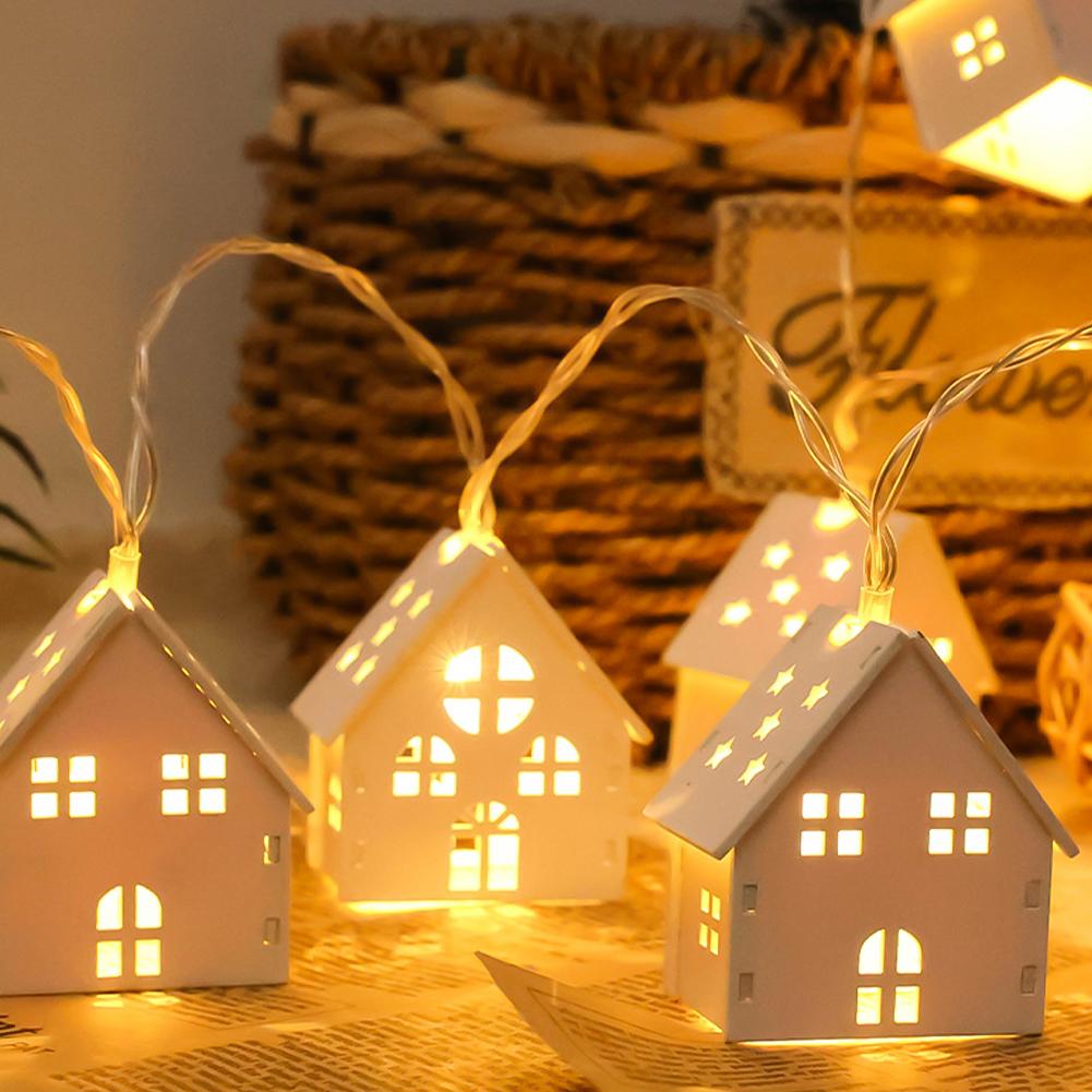 1.5/2/3m LED Christmas Decoration Wood House String Light Santa Claus Christmas Trees Battery USB String Lighting for Home Decor