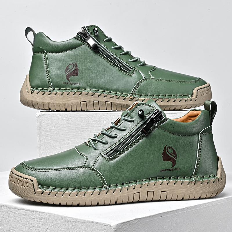 

New Women s Boots British Style Retro Women Ankle Boots Fashion Mid Top Flat Casual Shoes Handmade Leather Women s Shoes 36