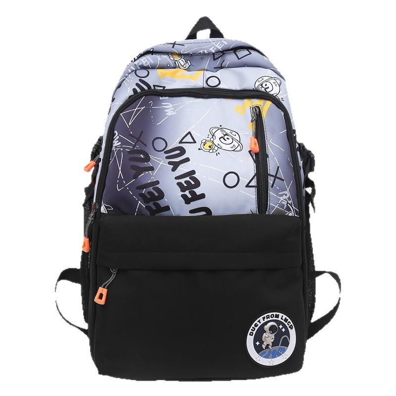New Student Backpack Korean Edition Fashion Trend Alphabet School Bag Casual Large Capacity Travel Backpack