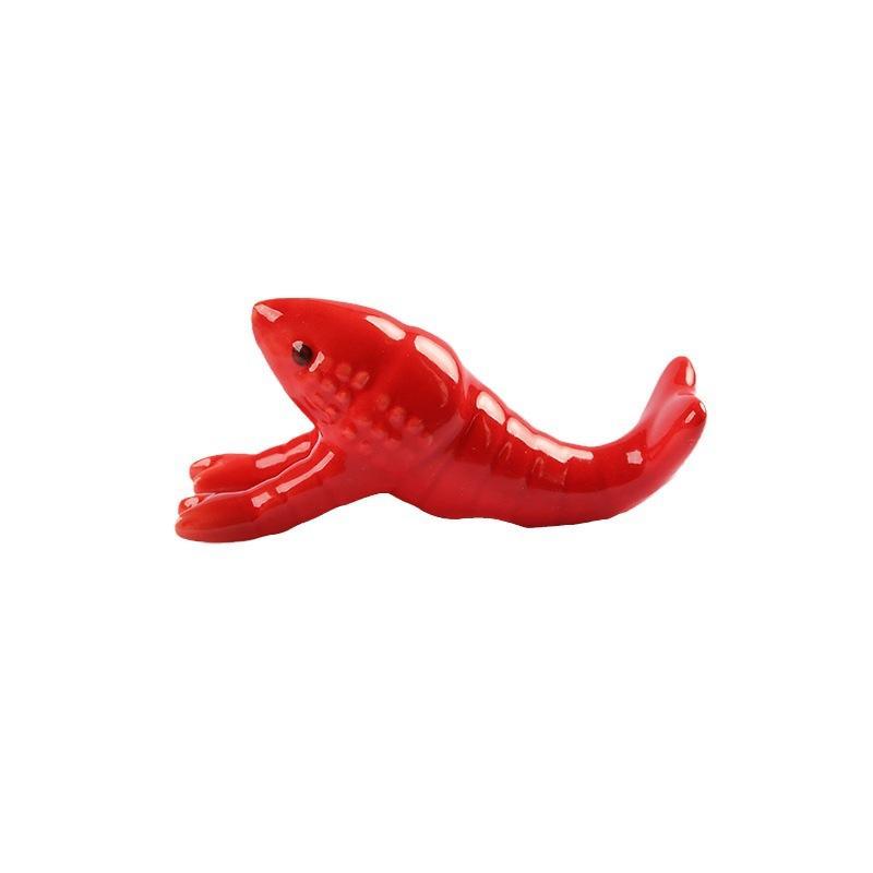 Cute Crayfish Shaped Ceramic Chopstick Rest Cute Animal Tableware Holder Pen Rack For Kitchen Hotel Restaurant Table Decoration