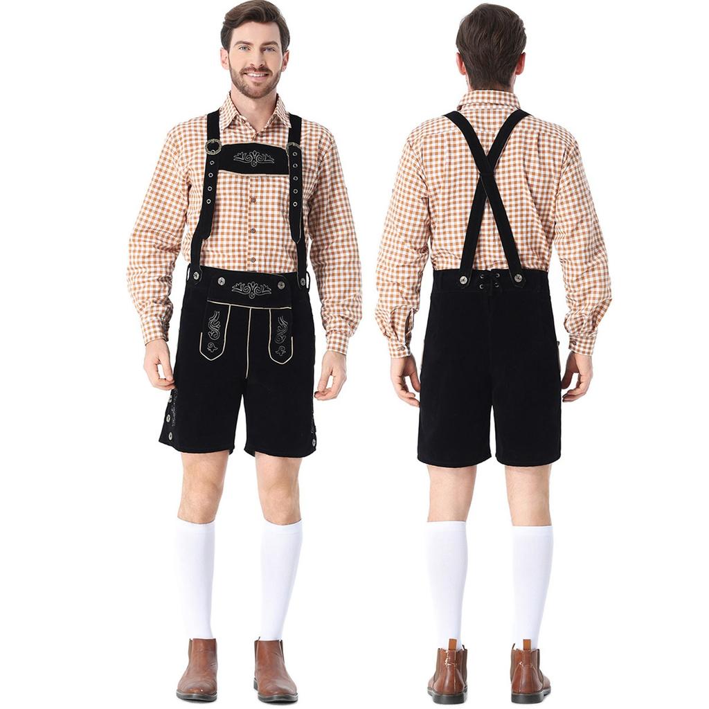 Camisa de cuadros de botones para hombre estilo bávaro Oktoberfest para festival y uso casual