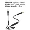 3.5mm Jack Male to Male Audio Cable 1.2m Aux Cable Volume Control with Mic for iPhone for iPad