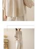 Spring/Summer Retro Slimming Cotton Linen Cardigan - Women's Seven-Sleeve Shirt