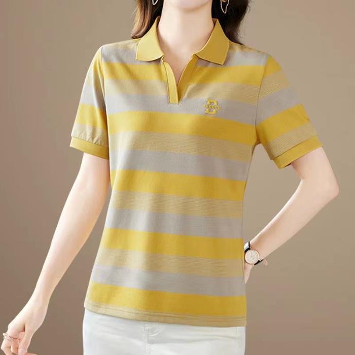 

Футболка с коротким рукавом для женщин Летом Новая Повседневная Базовая Футболка Платье для Мамы Модная Омолаживающая Слим-Топ 5XL