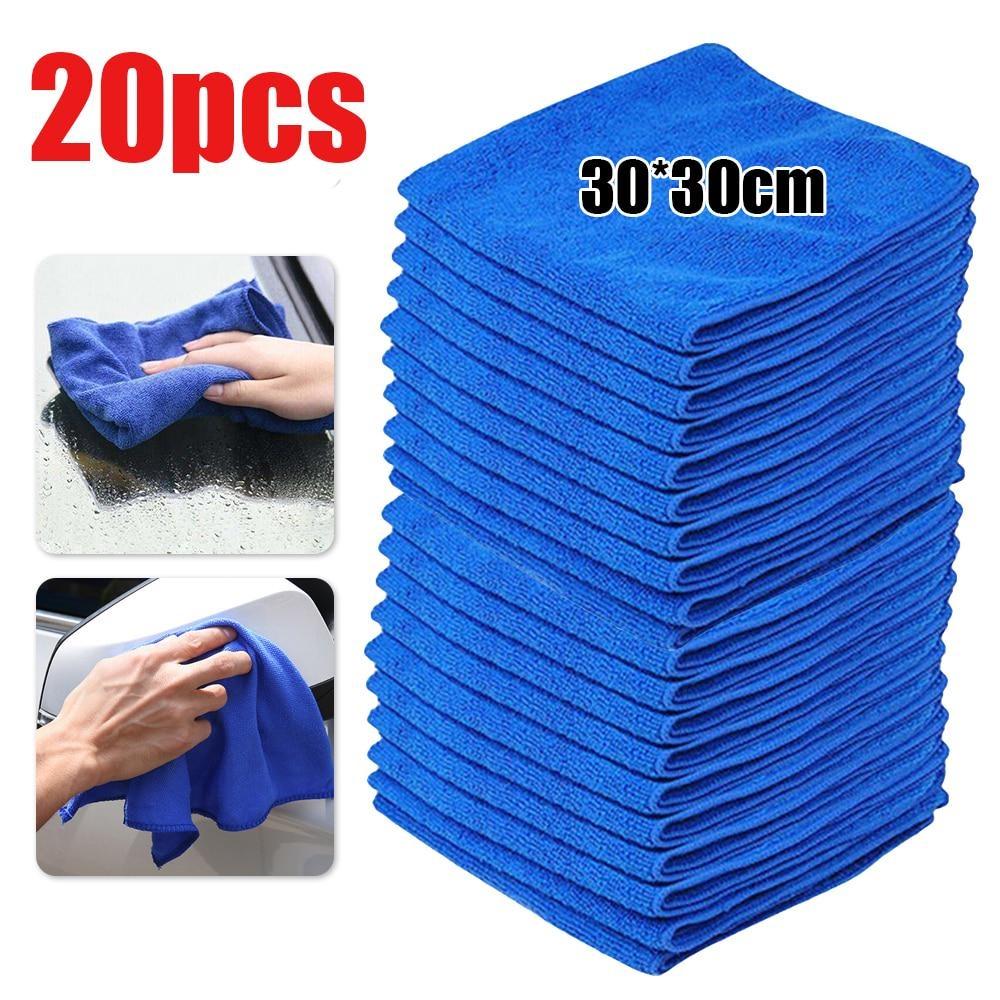 5/10/20/30pcs Car Microfiber Thin Cleaning Towels Soft Drying Cloth Hemming Water Suction Automobile Home Washing Duster Towel