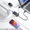 Sanwa Supply Gigabit LAN Adapter with USB Hub USB-3HLS8BK 2.5 (USB-A Connection)