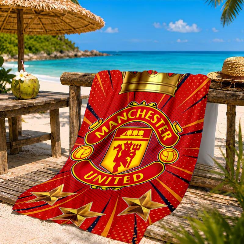 Manchester United Wappen Strandtuch, Schnelltrocknend, Pflegeleicht, Geeignet für Fitness und Strandurlaub, Sport-Essential