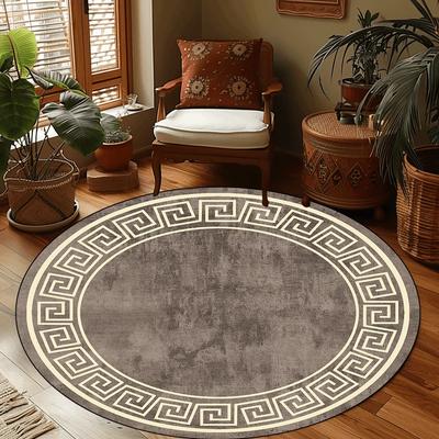 Light Luxury Round Living Room Carpet Decoration Modern Home Washable Carpet for Rooms Large Area Lounge Non-slip Floor Mat