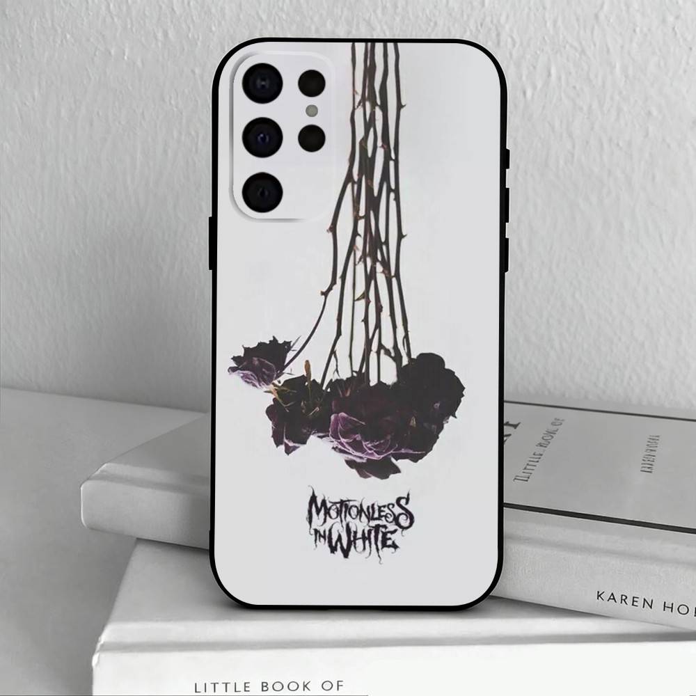 Custodia per Telefono M-Motionless in W-White Band Per Samsung S25,S24,S21,S22,S23,S30,Ultra,S20,Plus,Altri Custodia Morbida Nera