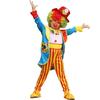 Kids Halloween Clown Costume Striped Jumpsuit Coat Top Hat Bowtie Carnival Performance Outfit