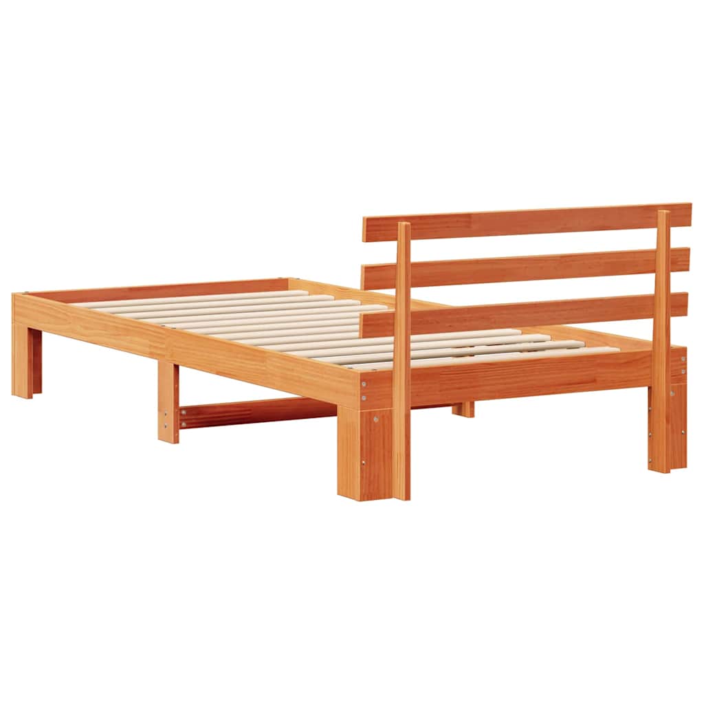 Bed Frame Wax Brown 80 x 200 cm Solid Pine Wood