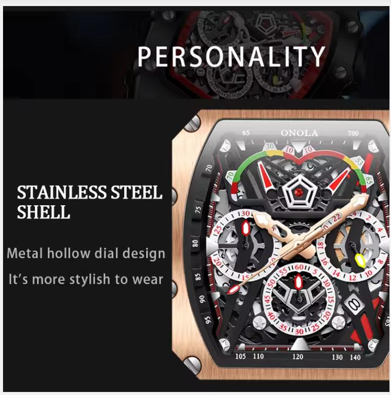 Xiaomi Dropshippng Quartz Men Watch Top Brand Tonneau Stainless Steel Shell Sport Wristwatch Fashion Black Silicone Type Mille Relojes