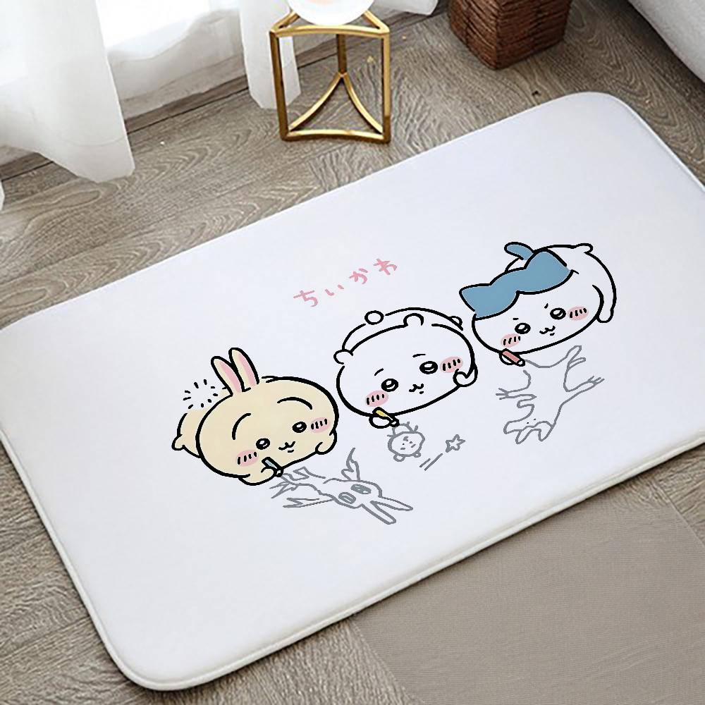Cute Cartoon C-chiikawa Floor Mats Home Laundry Rug Carpet For Living Room Decor Lounge Area Anti-slip Foot Mat Entrance Doormat