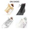 New Gold Silver Flat Rope Shoelace Luxury Faux PU Leather Shoelaces Metal Head Sneakers Casual Shoes Laces 80/100/120/140/160cm