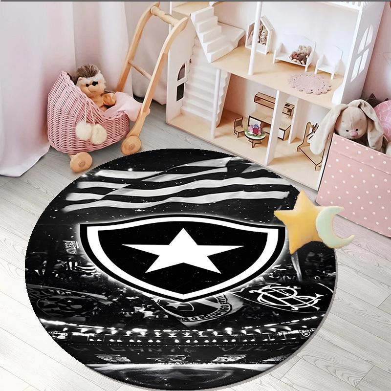 1PC round rug Botafogo Football Club Printed Round Area Rug ,Rug For Home Office, Round Chair Rug, Decorative Carpet Fan gifts Christmas gift